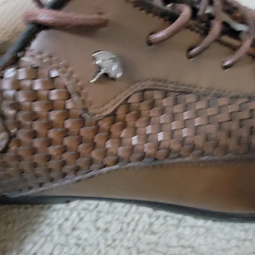 Vintage Arnold Palmer Umbrella Outlast LSC Brown Woven Golf Shoes Size 11.5